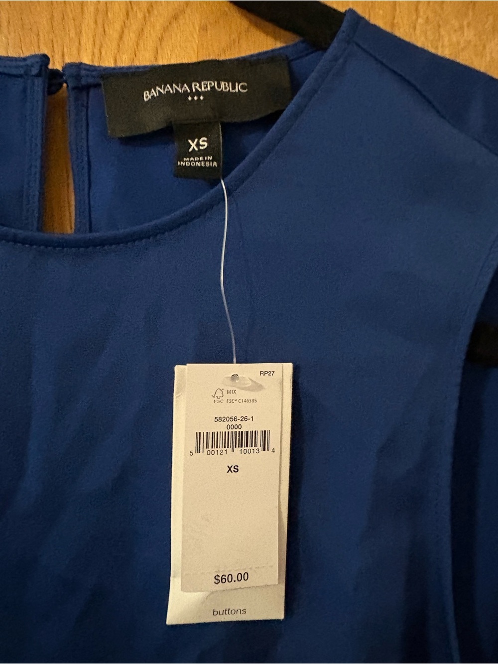 Banana Republic Sleeveless Shell Top - Cobalt Blue XS - Picture 2 of 5